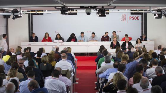 El interior de la sala de Ferraz donde se celebra ahora mismo el Comité Federal