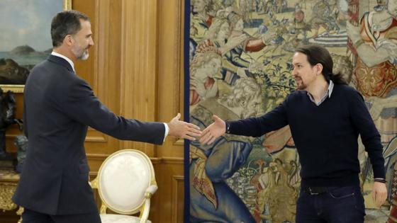 Pablo Iglesias, en su cita con el Rey