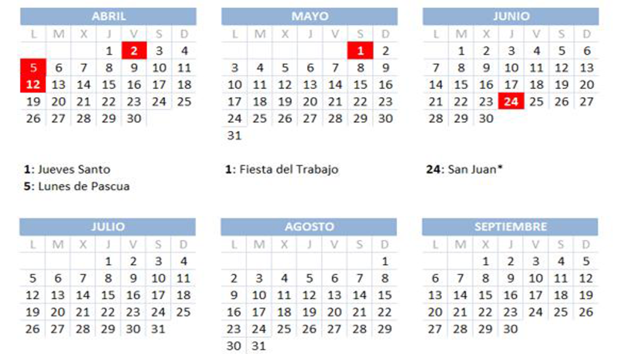 Calendario laboral 2021 día de San Juan y todos los festivos y puentes