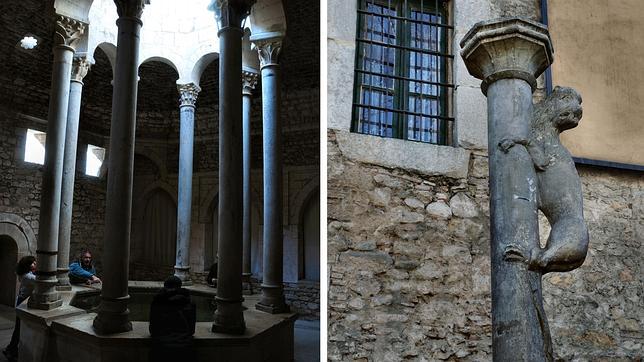 Los baños árabes y la popular leona trepando por una columna