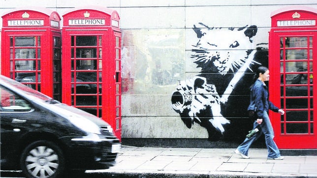Un graffiti clásico de Bansky