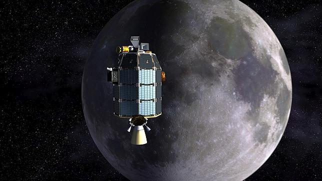 Recreación del orbitador LADEE acercándose a la Luna