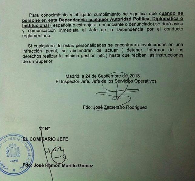 «Antes de detener a un cargo político, avisen a un superior»