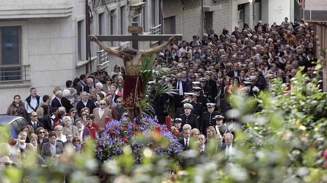 Procesión del Cristo de los Navegantes el pasado Miércoles Santo en Ferrol, cuya Semana Santa estrenó el título de Interés Turístico Internacional