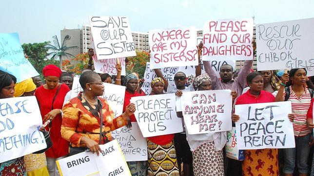 Manifestación en Abuja este miércoles de familiares de las niñas secuestradas