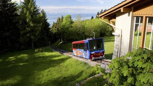 Funicular de Chaumont, al llegar a la estación
