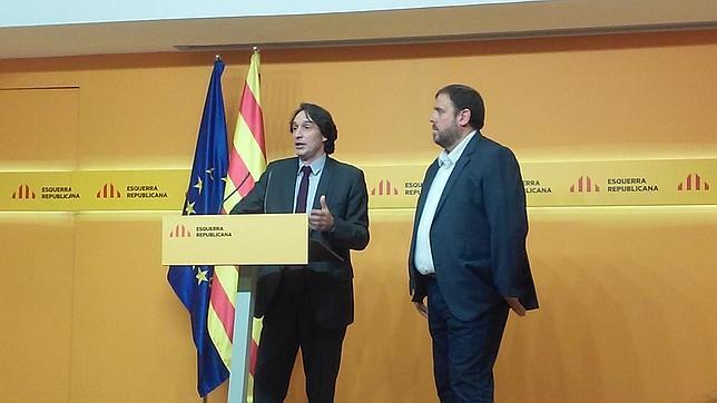 Jordi Portabella, junto al líder de ERC Oriol Junqueras