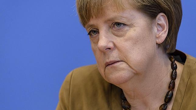 La canciller alemana, Angela Merkel, en rueda de prensa