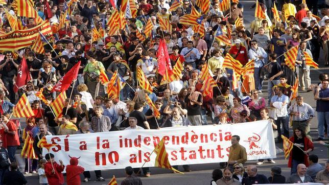 Imagen de una manifestación independentista celebrada en Valencia