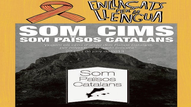 Imagen de un cartel de la organización «Enllaçats per la llengua»