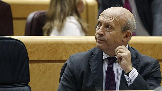 El ministro de Educación, Cultura y Deportes, José Ignacio Wert, durante la sesión de control al Gobierno