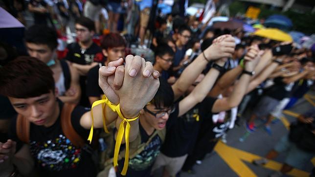 Manifestantes durante las protestas en Hong Kong