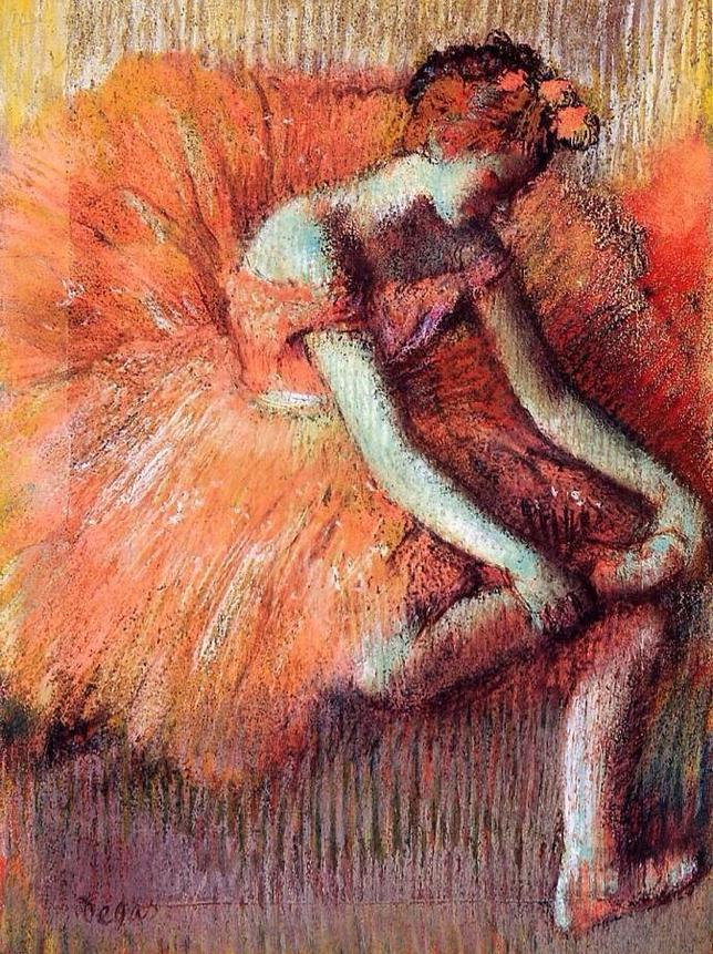 «Ajuste de la zapatilla de bailarina» (1870), de Degas