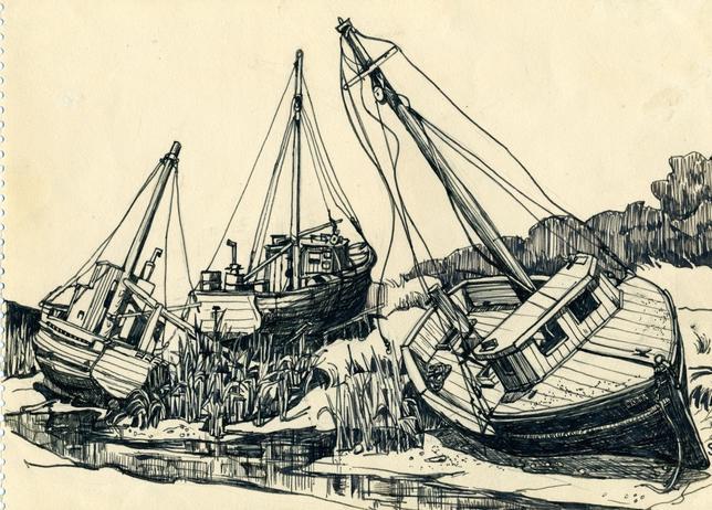 «Barco cerca de Rock Harbor, Cape Cod»