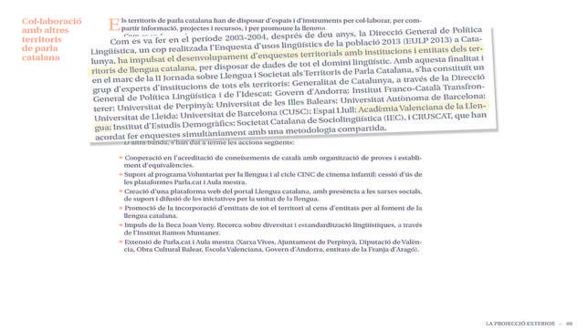 La AVL participa en la encuesta encargada por Mas sobre el uso del catalán
