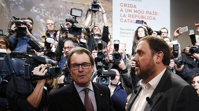 Junqueras, junto al presidente catalán, Artur Mas