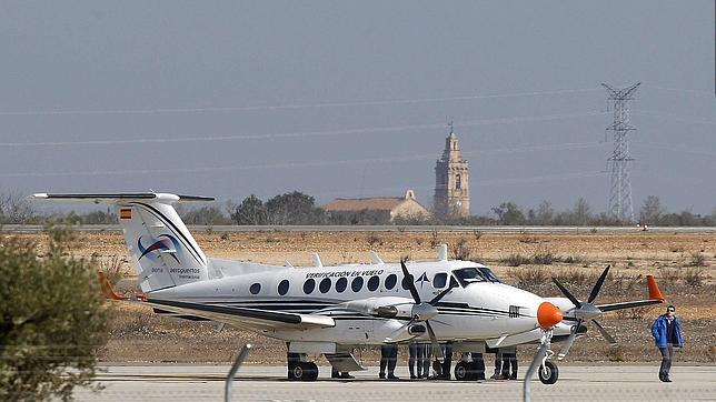 Imagen de un vuelo en pruebas en el aeropuerto de Castellón