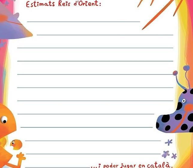 Un formuario de Carta a los Reyez de Plataforma per la Llengua