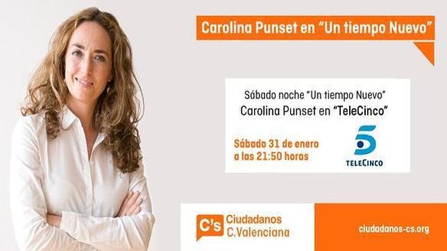 Cartel promocional de la entrevista a Carolina Punset