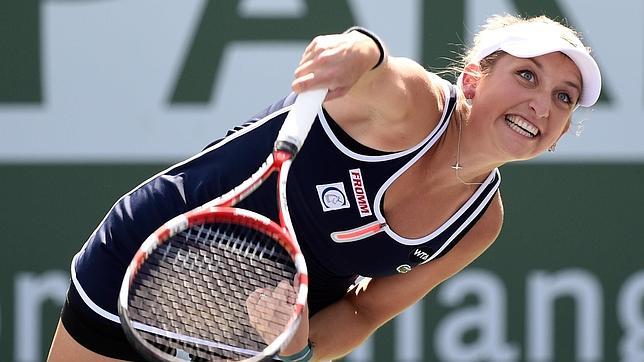 Bacsinszky. en un partido de Indian Wells