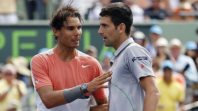 Nadal y Djokovic, en la final de Miami de 2014