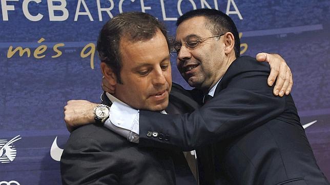 Bartomeu, con Rosell en el día de su dimisión