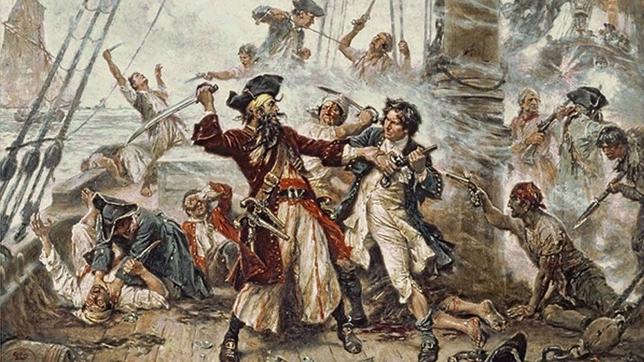 Barbanegra se enfrenta a Lt. Maynard en el auge de la Edad dorada de la piratería