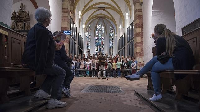 Ensayo del Coro de Santo Tomás, en Leipzig