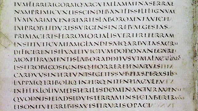 Un ejemplo de scriptio continua