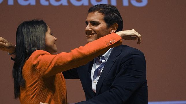 Inés Arrimadas y Albert Rivera tras un acto de Ciudadanos
