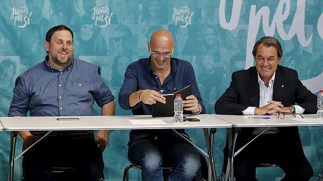 Junqueras, Romeva y Mas, antes de la rueda de prensa 