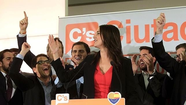Arrimadas, celebrando ayer los resultados de Ciudadanos en el 27-S