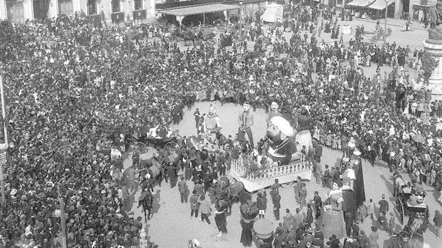 Fiestas del Pilar de 1907, en lo que hoy en día es la Plaza de España