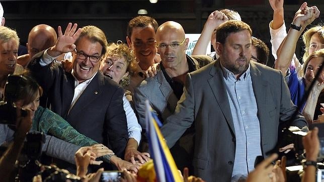 Mas y Junqueras celebran los resultados del 27-S
