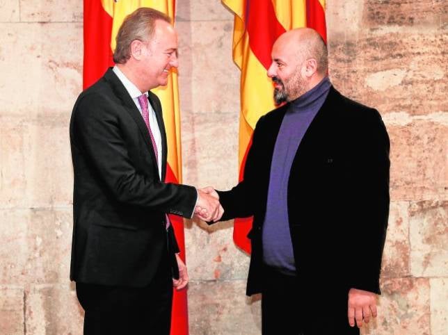 El presidente de la Generalitat, Alberto Fabra, recibió ayer en audiencia a Davide Livermore, nuevo intendente del Palau de les Arts Reina Sofía