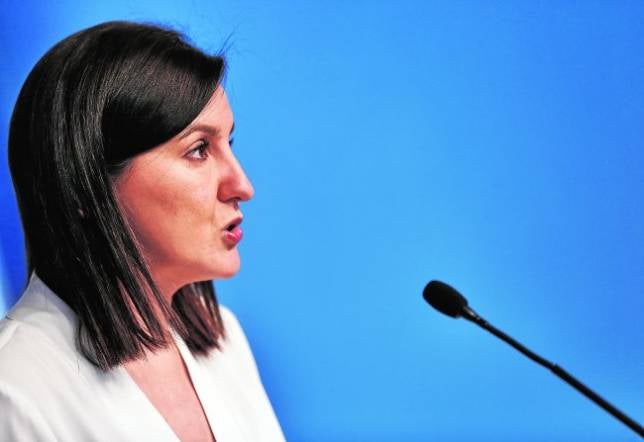 Imagen de la portavoz del Consell, María José Catalá, durante su comparecencia de ayer