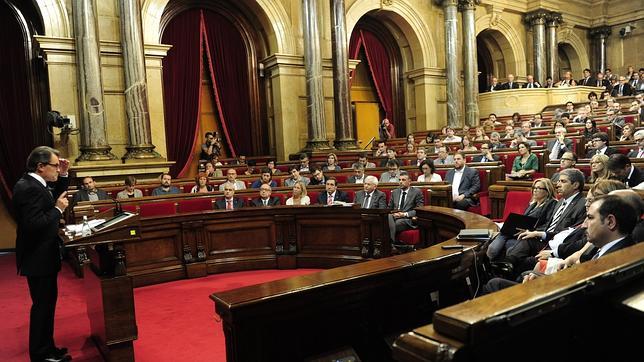 El presidente de la Generalitat, Artur Mas, en el debate de Política General de este miércoles en el Parlament