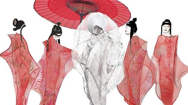 Diseños del vestuario para Cio-Cio y sus amigas realizados por Lluc Castells