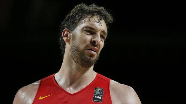 Pau Gasol, durante un partido de la selección.