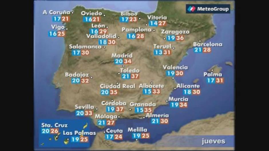 Previsión del tiempo para este jueves 21 de junio