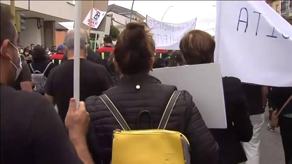 Marcha reivindicativa en la localidad lucense de Xove contra el cierre de Alcoa