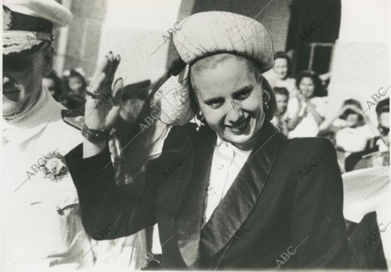 Una imagen de Eva Perón durante su estancia en España
