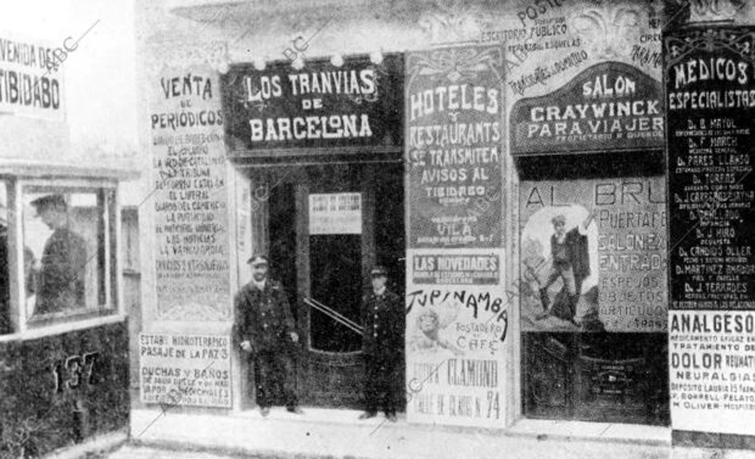 Fachada de la primera estación de tranvía de Barcelona, Llamada «salón Craywinkel»