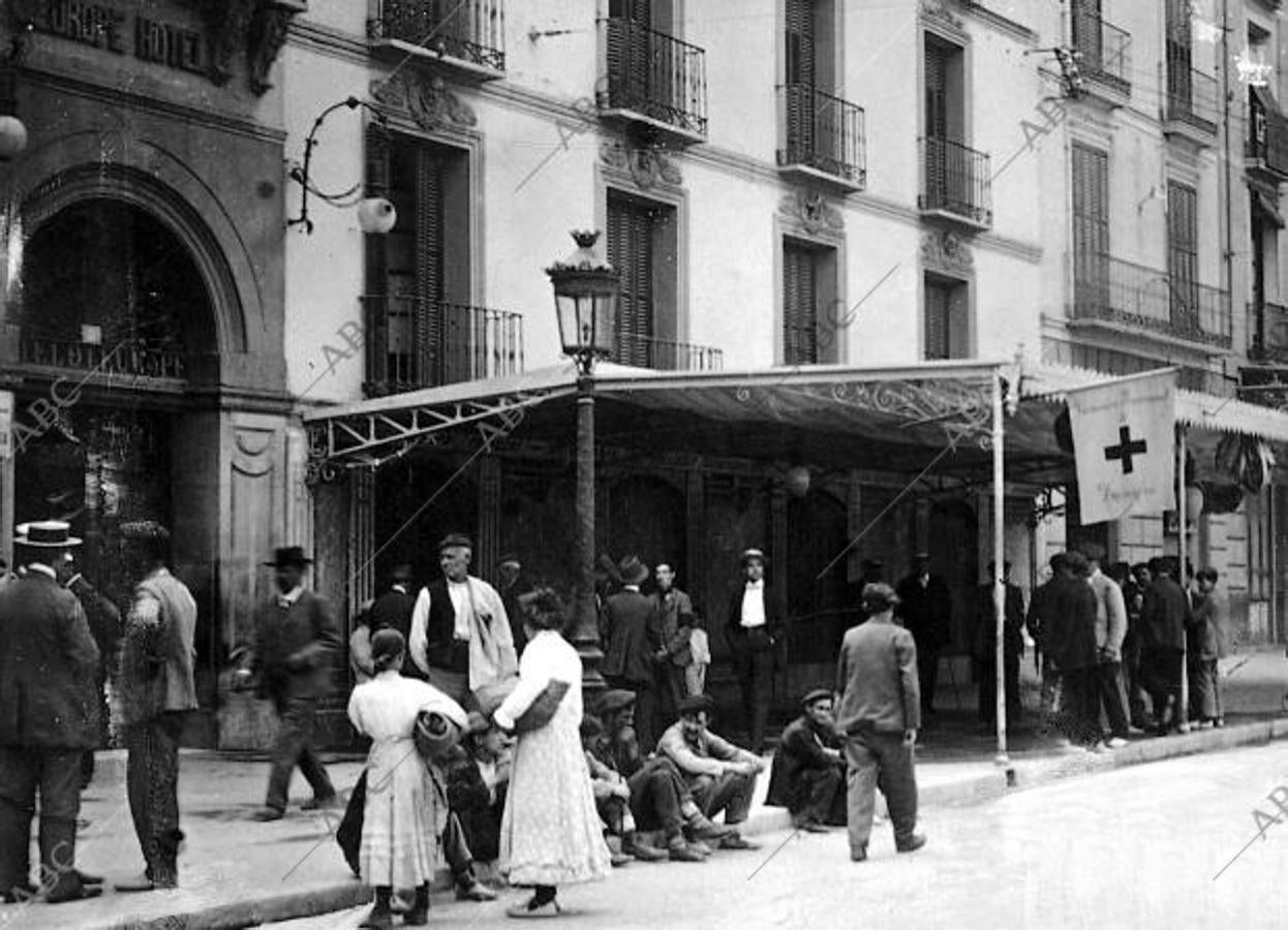 La huelga de Zaragoza de 1911. El café de Europa Convertido en hospital de Sangre. Foto: Mercadal