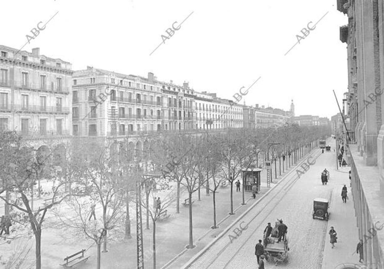 Vista del Paseo de la Independencia de Zaragoza a comienzos del siglo XX