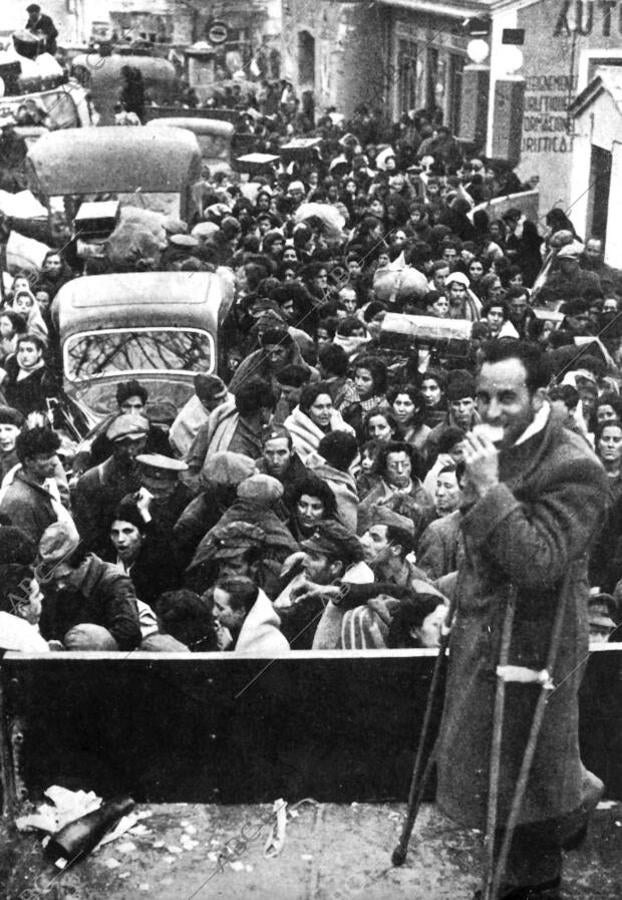 La ingente cantidad de refugiados republicanos que llegaban al puesto de le Perthus