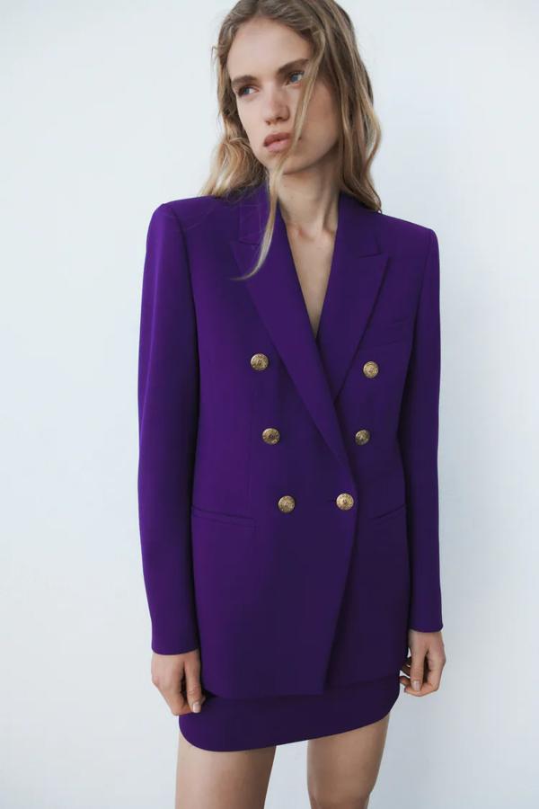 ZARA. Blazer morada T.xs – Hibuy market