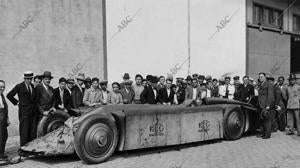 El auto Bolido Flecha de Oro que se pudo ver en la Exposición de Barcelona