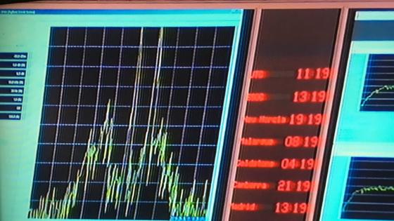 En esta imagen se ve la señal de Rosetta a las 12.19 horas