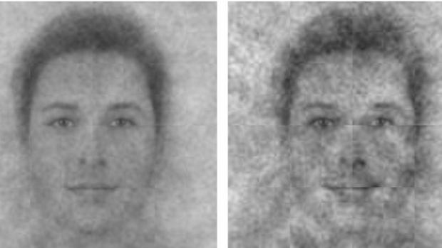 El rostro de Dios, según los participantes jóvenes (izquierda) y los mayores (derecha)